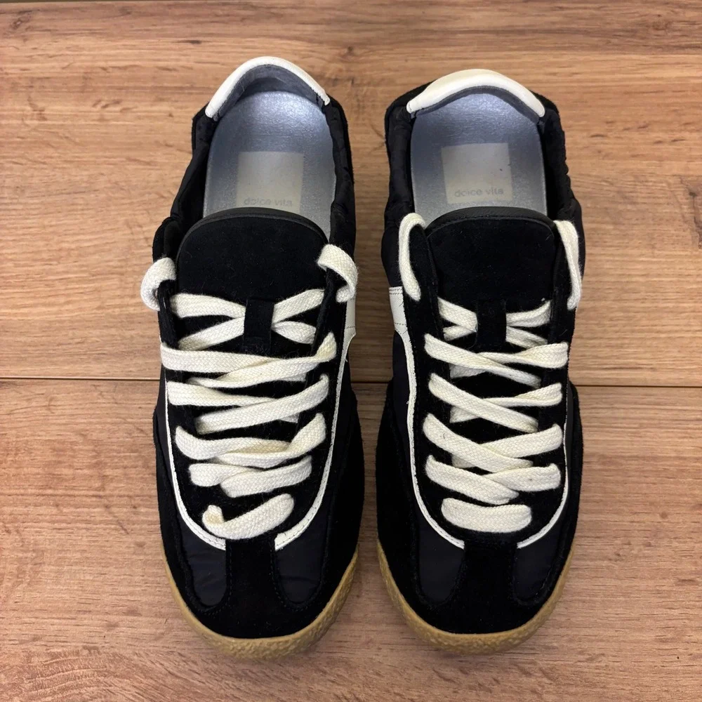 DOLCE VITA Sariya Sneakers In Black Nylon Women Size 6 Suede Casual Comfort